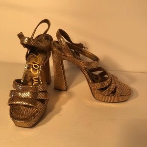 Sam Edelman Gold Strappy Heels Taryn